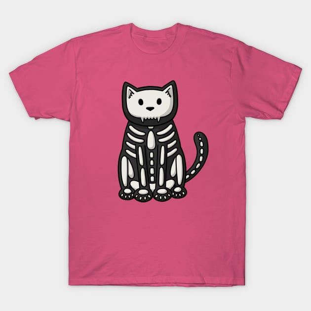 Skeleton Cat T-Shirt by Doodlecats 